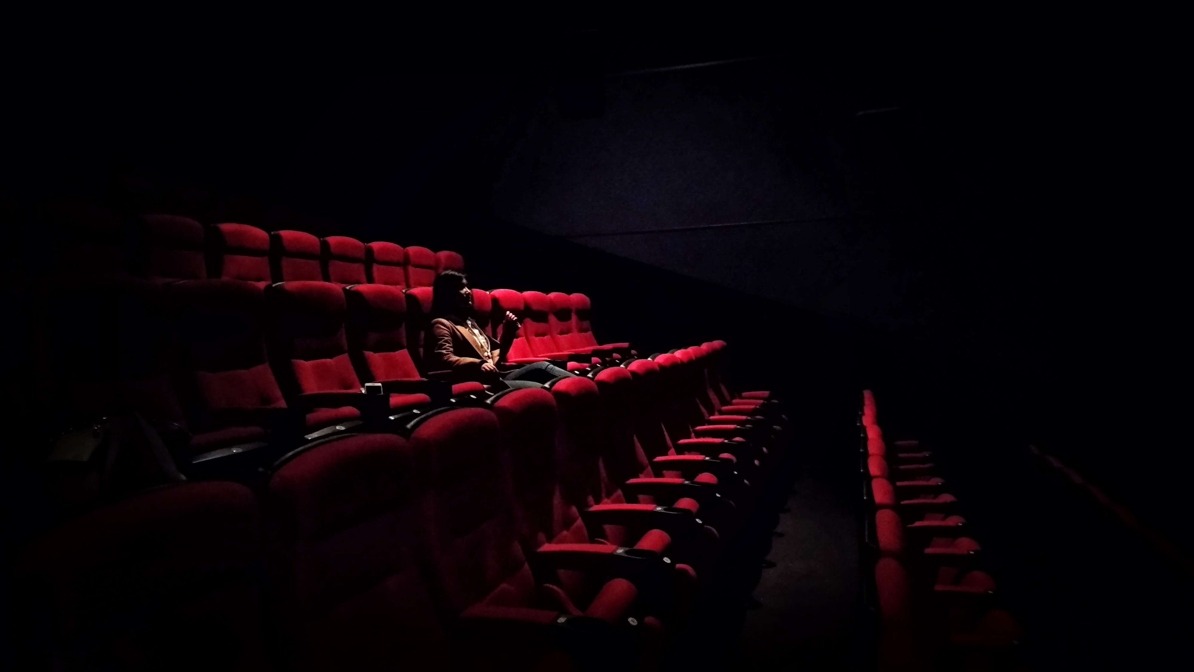 empty theater with one person