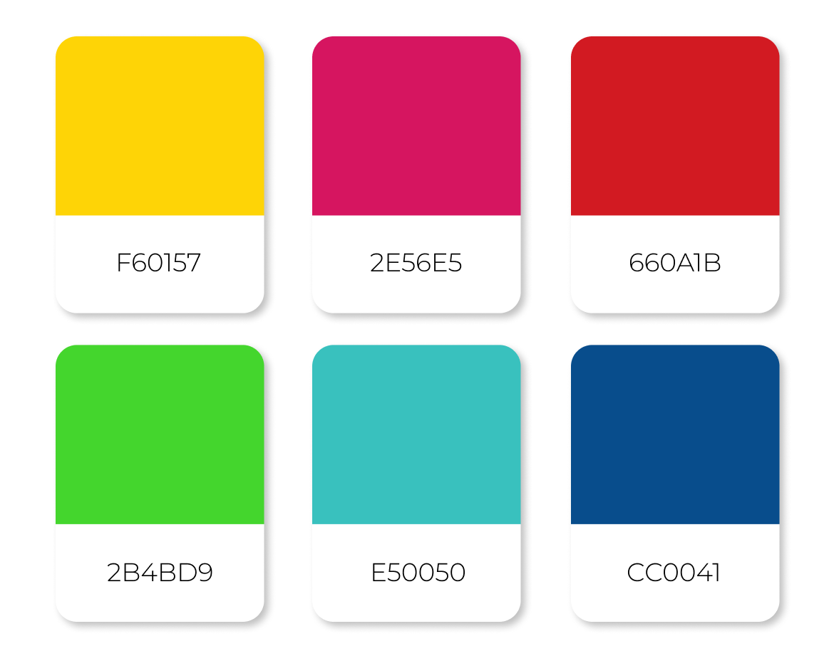 Color palette of the web